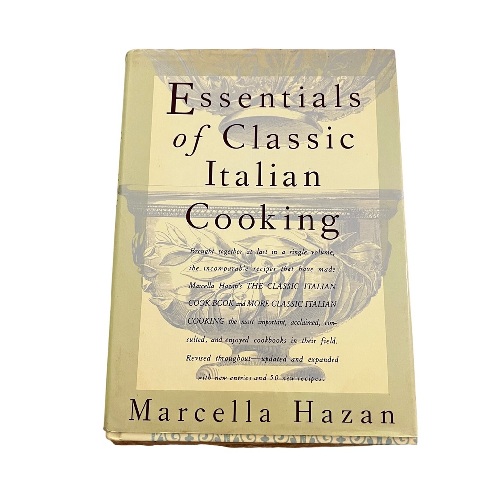 Marcella Hazan Essentials of Classic Italian Cooking Hardcover 90s Cookbook